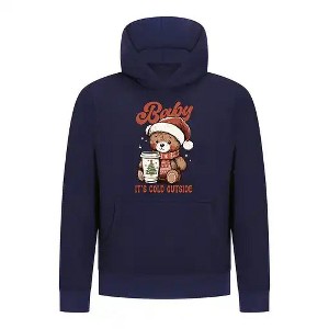 Everyday Kids Christmas Collection Baby It’s Cold Outside Pullover Hoodie – Holiday Sweatshirt - Navy - 1 of 1
