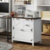 HOMCOM 4 Drawer File Cabinet, Farmhouse Lateral Filing Cabinet with Adjustable Hanging Rails for Letter/A4/Legal Size Files, Printer Stand, White - 2 of 4