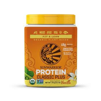 Classic Plus Protein Powder, Plant-Based Protein, Sunwarrior, Vanilla Flavor, 375gm (15 Servings)