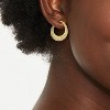 14k Gold Plated Crystal Click Top Tapered Hoop Earrings - A New Day™ Gold: Brass, Nickel-Free, 0.6" Length - 2 of 3