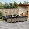 vidaXL Patio Dining Set with Cushions Gray Poly Rattan - Gray Glass 12-Piece - 2 of 4