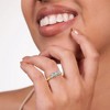 GILDED 3-Stone Lab Grown Diamond Gold Plated Sterling Silver or Sterling Silver Anniversary Ring - 4 of 4
