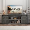 Farmhouse TV Stand for 75 inch TVs with Power Outlet, Long Entertainment Center with Sliding Barn Doors for Living Room, Bedroom - 2 of 4