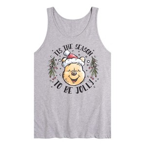Men's - Winnie the Pooh - Tis The Season To Be Jolly Christmas Graphic Tank Top - 1 of 2
