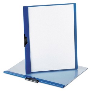 Oxford Polypropylene No-Punch Report Cover Letter Clip Holds 30 Pages Clear/Blue 52002 - 1 of 1