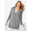 Woman Within Women's Plus Size Perfect Longer-Length Cotton Cardigan - 4 of 4