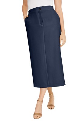 Jessica London Women's Plus Size Tummy Control Bi-Stretch Midi Skirt