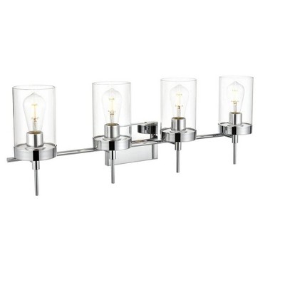 Elegant Lighting Benny 4 light Chrome and Clear Bath Sconce