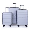 SEVOBAL Luggage 3 Piece PP Hardshell Set with Spinner Silent Wheels, TSA Lock, Ideal for Students or Travelling, Silver, 20.47"*12.4"*30.71" - 3 of 4