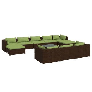 vidaXL Garden Lounge Set Brown, Green - 1 of 4
