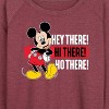 Women's - Disney - Hey There! Hi There! Lightweight French Terry Wide Neck Long Sleeve Graphic Shirt - 2 of 4