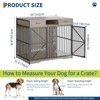 44" Dog Crate Furniture with Drawers, Wooden Dog Cage with Open Compartment & Double Doors, Heavy Duty Indoor House End Table - 2 of 4