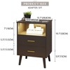 Fredees LED Nightstand with Charging Station, 3-Color Dimmable Lights, Modern Bedroom Bedside Table with Drawers, Open Shelf, Metal Legs - 2 of 4