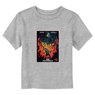 Men's Stranger Things Retro Piggyback Poster T-shirt - Black