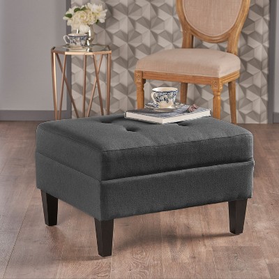 Sapphtopaz 28.25" Ottoman Bench, Ottoman Padded Seat Cushion, Wood Legs for Living Room, Bedroom