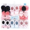 Hudson Baby Infant Girl Headband and Socks Giftset, Pink Blue 10-Piece, One Size - 2 of 4