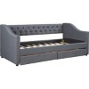 Streamdale Upholstered Twin Size daybed with Two Drawers, Wood Slat Support, Gray - 4 of 4
