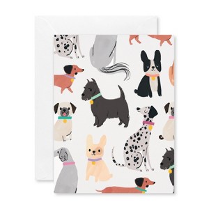 10ct All Occasion Blank Cards with Envelopes Dogs and Puppies - 1 of 4