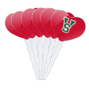 Mississippi Valley State University Secondary Logo Heart Love Cupcake Picks Toppers Decoration Set of 6 - 1 of 4