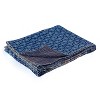 50" X 70" Blue Kantha Cotton Floral Throw Blanket with Embroidery - 4 of 4