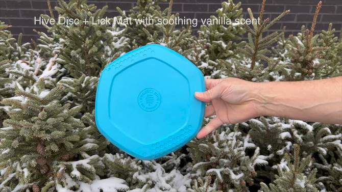 Project Hive Pet Company Soothing Vanilla Disc and Reversible Lick Mat Interactive Dog Toy - Blue, 2 of 9, play video