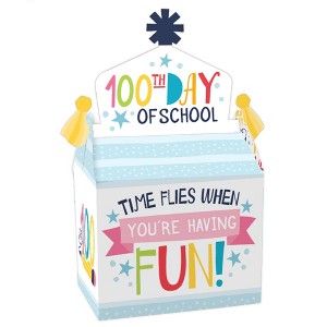 Big Dot of Happiness Happy 100th Day of School - Treat Box Party Favors - 100 Days Party Goodie Gable Boxes - Set of 12 - 1 of 4