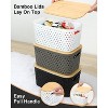 Aoibox Plastic Storage Bins with Bamboo Lids Gray 6 Packs Decorative Stackable Organizing Baskets for Pantry Closet Office - 2 of 4