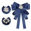 INSPIRE CHIC Women's Big Bow Vintage Rhinestone Ribbon Solid Color Bow Brooch - 3 of 4