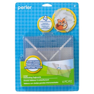 Perler Large Clear Plastic Interlocking Pegboards, 8 Count