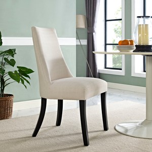 Modway Reverie Dining Side Chair Beige: Polyester Upholstery, Espresso Wood Legs, Armless Design, 287lb Capacity - 1 of 4