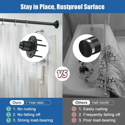 LunaLulinlk Black Shower Curtain Rod, Adjustable Heavy Duty Shower Rods for Bathroom, Closet, Bedroom, 29-62 inch