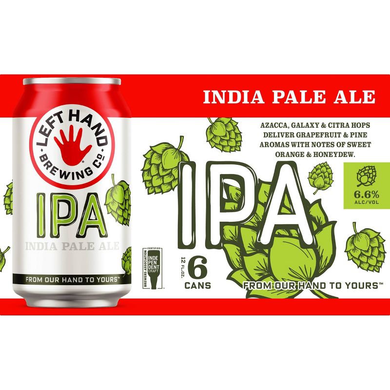 Left Hand IPA Beer - 6pk/12 fl oz Cans, 1 of 12
