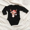 The Juniper Shop Cute Reindeer Head Baby Long Sleeve Bodysuit - 18 Month - Black - 2 of 3