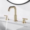Cobbe Double Handle Bathroom Sink Faucet 3-Hole 8-Inch Widespread Faucet with 360-Degree Swivel Spout Brushed Gold - 3 of 4