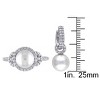 EVERLY JEWELRY | White Cultured Freshwater Pearl and 2 1/10 CT TGW White Cubic Zirconia Halo Ring and Hoop Earrings 2-Piece Set in Sterling Silver - 3 of 4