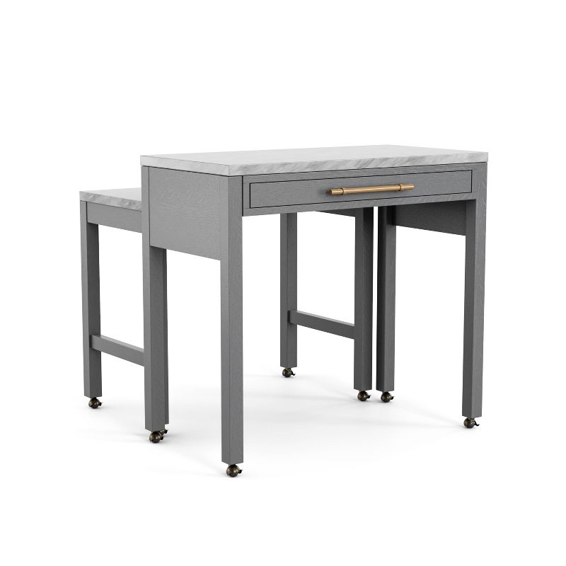 39&#34; Gardenside Rectangle Nested Counter Height Dining Tables White/Light Gray - HOMES: Inside + Out, 1 of 15