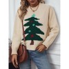 Clearlove Women's Ugly Christmas Sweater - Christmas Tree Print Relaxed Crew Neck Knit Pullover for Seasonal Celebrations - 2 of 4