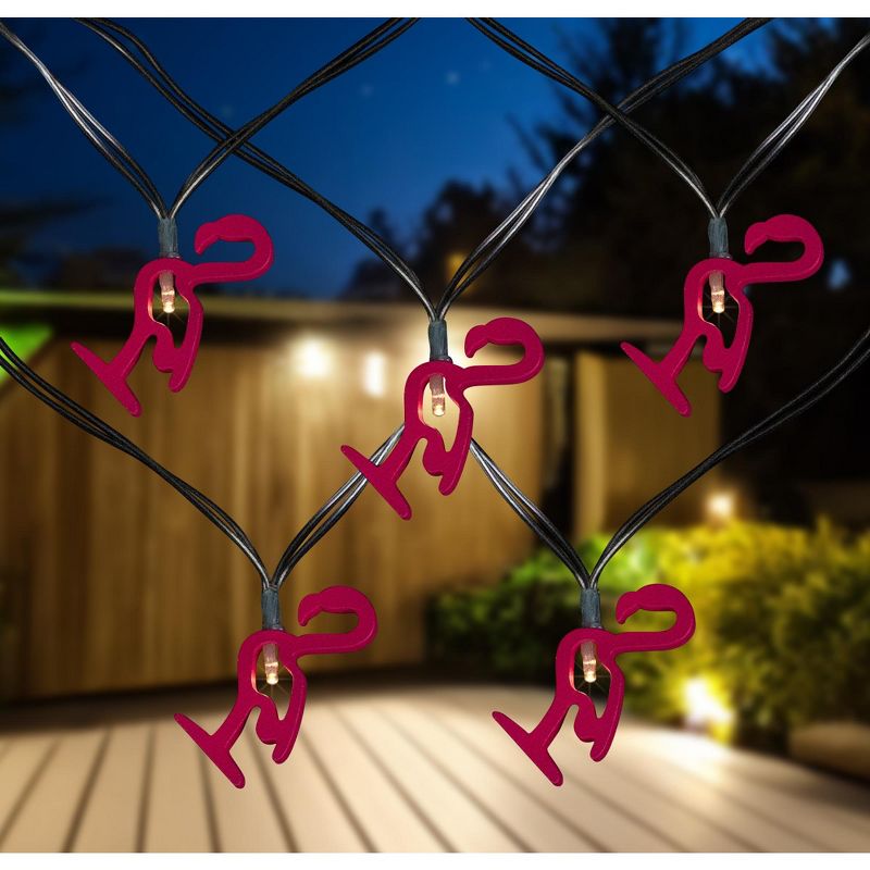 Northlight 10-Count LED Pink Flamingo Fairy Lights - Warm White, 2 of 7