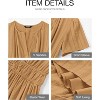 Women's 2025 Summer Casual Midi & Maxi Dress - Lightweight V-Neck Boho Beach Dress with Elastic Waist & Pockets Khaki - 4 of 4
