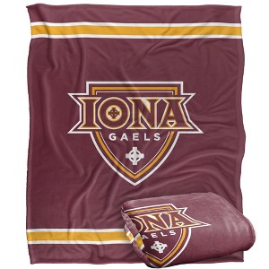 Iona College Primary Logo Silky Touch Blanket White 50x60 - 1 of 4