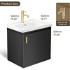 phiestina 20" Black Floating Bathroom Vanity, Fully Pre-Assembled with Ceramic Sink, Soft Close Door, Single Hole, No Faucet - 2 of 4