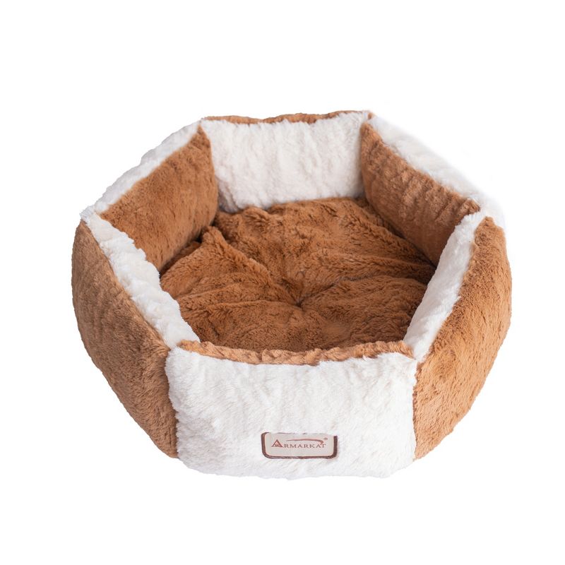 Armarkat Cat Bed For Indoor Cats And Extra Small Dogs, Brown/Ivory, 3 of 9