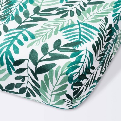 Leafy green crib sheet sale