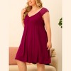 Agnes Orinda Women's Plus Size Lace Cap Sleeve Cool Peplum Flowy Comfort Nightgowns - 2 of 4