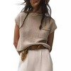 Garvee Womens Tops Short Sleeve Sweater Vest Trendy Cotton Knit Pullover Tank Top Crew Neck Ribbed Knit Vests - 2 of 4