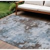 Sky Blue And Brown Abstract Washable Indoor Outdoor Area Rug - 2 of 4