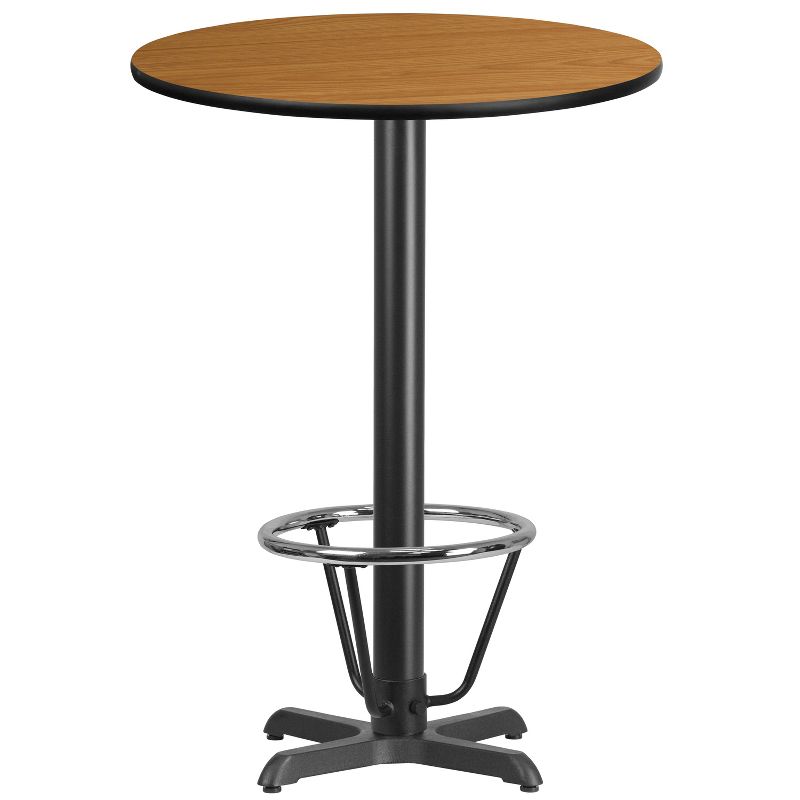 Flash Furniture 30'' Round Laminate Table Top with 22'' x 22'' Bar Height Table Base and Foot Ring, 1 of 2