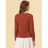 INSPIRE CHIC Women's Tie Front Long Sleeve Crop Ruffle Knit Cardigan Sweaters - 4 of 4