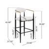 SKRAN Mid Century Upholstered Counter Height Bar Stools Set of 2 with Back Metal Armrests and Legs for Kitchen Island 260 LBS Weight Capacity - 2 of 4