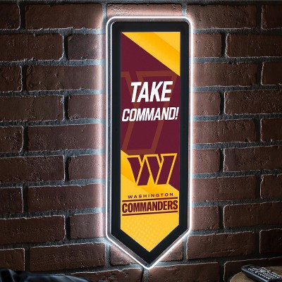 Evergreen Ultra-Thin Glazelight LED Wall Decor, Pennant, Washington Commanders- 9 x 23 Inches Made In USA
